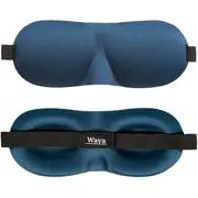 Masca de dormit, 3D, WAYA, Reglabila, 100% lumina blocata, Albastru EKDEM-3D04