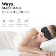 Masca de somn 3D Premium, WAYA , Poliester, Reglabila, 100% lumina blocata, Negru EKDEM-S1