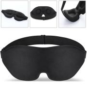 Masca de somn 3D Premium, WAYA , Poliester, Reglabila, 100% lumina blocata, Negru EKDEM-S1