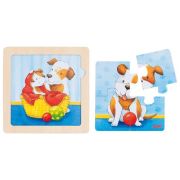 Puzzle Educativ Lemn 2 in 1 Copii 1 an+ Set 4 Buc Animalute   Carboysafety CBKCBK-57327