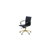 Scaun de birou off 802a, ergonomic, spatar inalt, mecanism balans, baza aurie, 110 kg drm10541