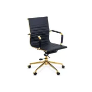 Scaun de birou off 802a, ergonomic, spatar inalt, mecanism balans, baza aurie, 110 kg drm10541
