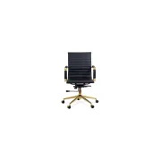 Scaun de birou off 802a, ergonomic, spatar inalt, mecanism balans, baza aurie, 110 kg drm10541