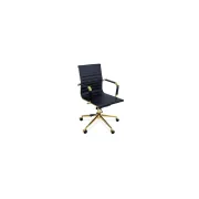 Scaun de birou off 802a, ergonomic, spatar inalt, mecanism balans, baza aurie, 110 kg drm10541