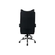 Scaun directorial ab041, piele ecologica, robust, cadru cromat, spatar rabatabil, suport picioare,120 kg, negru drm10368