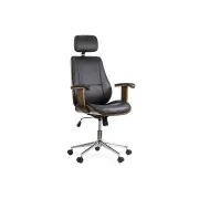 Scaun directorial cu tetiera off1606, baza metalica, piele ecologica, elegant, mecanism balans, 120 kg drm10589