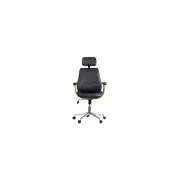 Scaun directorial cu tetiera off1606, baza metalica, piele ecologica, elegant, mecanism balans, 120 kg drm10589