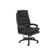 Scaun directorial hm harbor, piele ecologica, inaltime reglabila, mecanism de balansare, perne duble, 120 kg, negru drm10546