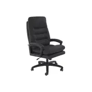 Scaun directorial hm harbor, piele ecologica, inaltime reglabila, mecanism de balansare, perne duble, 120 kg, negru drm10546