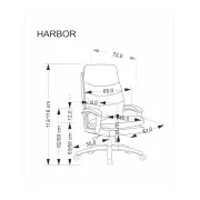 Scaun directorial hm harbor, piele ecologica, inaltime reglabila, mecanism de balansare, perne duble, 120 kg, negru drm10546