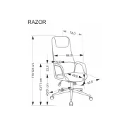 Scaun directorial hm razor, piele ecologica, mecanism multiblock, tetiera integrata,120 kg, bej drm10552