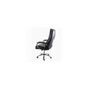 Scaun directorial off 633, piele ecologica, suport lombar, robust, mecanism de balans, brate tapitate,120 kg, negru drm10543