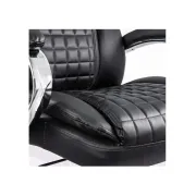 Scaun directorial off 633, piele ecologica, suport lombar, robust, mecanism de balans, brate tapitate,120 kg, negru drm10543