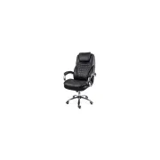 Scaun directorial off 633, piele ecologica, suport lombar, robust, mecanism de balans, brate tapitate,120 kg, negru drm10543