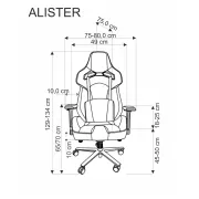 Scaun directorial pentru gaming hm alister, stofa, robust, cadru metalic, cotiere reglabile, multiblock,100 kg, gri drm10403