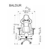 Scaun directorial pentru gaming hm baldur, piele ecologica, cadru metalic, cotiere reglabile, multiblock,100 kg, negru drm10404