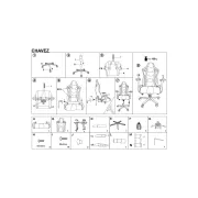 Scaun directorial pentru gaming hm chavez, piele ecologica, cadru metalic, cotiere reglabile, multiblock, perne lombare,100 kg, negru drm10405