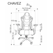 Scaun directorial pentru gaming hm chavez, piele ecologica, cadru metalic, cotiere reglabile, multiblock, perne lombare,100 kg, negru drm10405