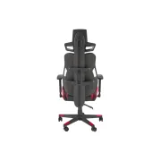 Scaun directorial pentru gaming hm nitro, piele ecologica/stofa, cotiere reglabile, multiblock, ergonomic,120 kg, negru/rosu drm10407