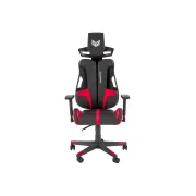 Scaun directorial pentru gaming hm nitro, piele ecologica/stofa, cotiere reglabile, multiblock, ergonomic,120 kg, negru/rosu drm10407