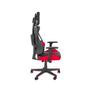 Scaun directorial pentru gaming hm nitro, piele ecologica/stofa, cotiere reglabile, multiblock, ergonomic,120 kg, negru/rosu drm10407