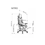 Scaun directorial pentru gaming hm nitro, piele ecologica/stofa, cotiere reglabile, multiblock, ergonomic,120 kg, negru/rosu drm10407