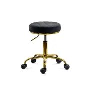 Scaun profesional off1023, rotativ, baza metalica aurie, piele ecologica, inaltime ajustabila, roti gumate, 100 kg drm10571