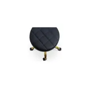 Scaun profesional off1023, rotativ, baza metalica aurie, piele ecologica, inaltime ajustabila, roti gumate, 100 kg drm10571