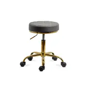 Scaun profesional off1023, rotativ, baza metalica aurie, piele ecologica, inaltime ajustabila, roti gumate, 100 kg drm10571