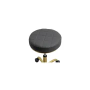 Scaun profesional off1023, rotativ, baza metalica aurie, piele ecologica, inaltime ajustabila, roti gumate, 100 kg drm10571