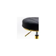 Scaun profesional off1023, rotativ, baza metalica aurie, piele ecologica, inaltime ajustabila, roti gumate, 100 kg drm10571