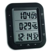Timer si cronometru digital triplu, cu operare simultana, ceas, memorie, negru, TFA 38.2023