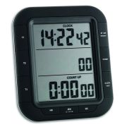 Timer si cronometru digital triplu, cu operare simultana, ceas, memorie, negru, TFA 38.2023