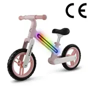 Bicicleta De Echilibru Fara Pedale Pentru Copii, Sa Reglabila, Cu Lumini Led, Roti Eva, 2 Ani+, Suno Pink, Kidwell Pjbrobisun01a0