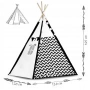 Cort de joaca pentru copii cu ghirlanda,lumini si 2 pernite ricokids 740005, 120 x 120 x 165 cm - panda - resigilat edeedi740005_resigilat