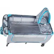 Patut pliabil accesorizat ecotoys - gri - resigilat (husa transport rupta) ede626a_resigilat