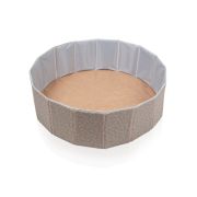 Piscina uscata pliabila cu bile, BabyJem, 30x83 cm, 100 bile albe, somon JEMbj_8621