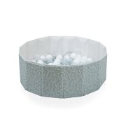 Piscina uscata pliabila cu bile, BabyJem, 30x83 cm, 100 bile albe, verde JEMbj_8622