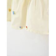 Rochita ivoire pentru fetite cu gentuta asortata – model cu broderie colorata mdtu140-de