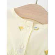 Rochita ivoire pentru fetite cu gentuta asortata – model cu broderie colorata mdtu140-de