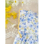 Salopeta alba cu floricele bleu si galbene mdtu142-r2