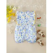 Salopeta alba cu floricele bleu si galbene mdtu142-r2