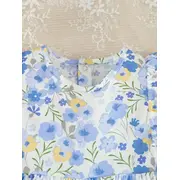 Salopeta alba cu floricele bleu si galbene mdtu142-r2