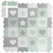 Salteluta de joaca 150 x 150 cm ricokids 7505 - gri - mint - resigilat edeedi7505_resigilat