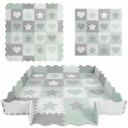 Salteluta de joaca 150 x 150 cm ricokids 7505 - gri - mint - resigilat edeedi7505_resigilat