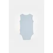 Set 2 body-uri fara maneci Bamboo, bleu, BabyCosy, 50% bambus+50% bumbac (Marime: 12-18 Luni) JEMBC-CSYB9014-12