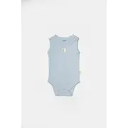 Set 2 body-uri fara maneci Bamboo, bleu, BabyCosy, 50% bambus+50% bumbac (Marime: 6-9 luni) JEMBC-CSYB9014-6