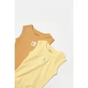 Set 2 body-uri fara maneci Bamboo, galben, BabyCosy, 50% bambus+50% bumbac (Marime: 3-6 Luni) JEMBC-CSYB9013-3
