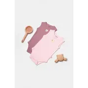 Set 2 body-uri fara maneci Bamboo, roz, BabyCosy, 50% bambus+50% bumbac (Marime: 6-9 luni) JEMBC-CSYB9012-6