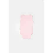 Set 2 body-uri fara maneci Bamboo, roz, BabyCosy, 50% bambus+50% bumbac (Marime: 6-9 luni) JEMBC-CSYB9012-6